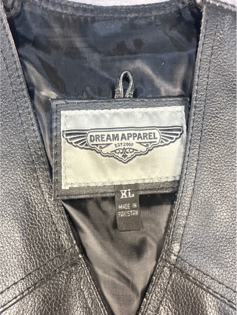 Dream Apparel Kids XL Black Genuine Leather Vest Snap Front Biker - Picture 2 of 8
